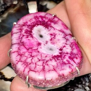 Light Color Pink Solar Quartz Pendant 2 1/4”